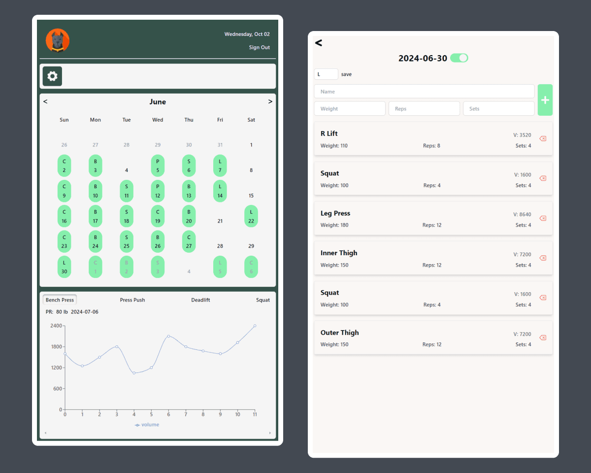 Weight Training Recorder